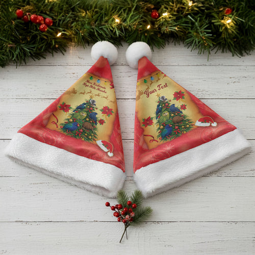 Personalised New Zealand Christmas Santa Hat Meri Kirihimete NZ Xmas Tree Animals