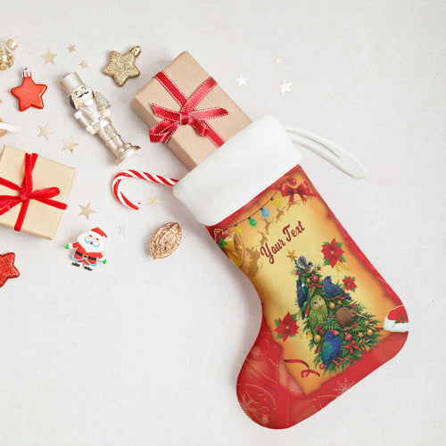 Personalised New Zealand Christmas Stocking Meri Kirihimete NZ Xmas Tree Animals