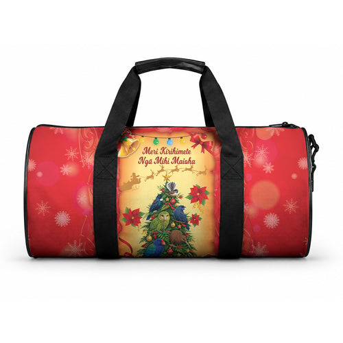 New Zealand Christmas Duffle Bag Meri Kirihimete NZ Xmas Tree Animals