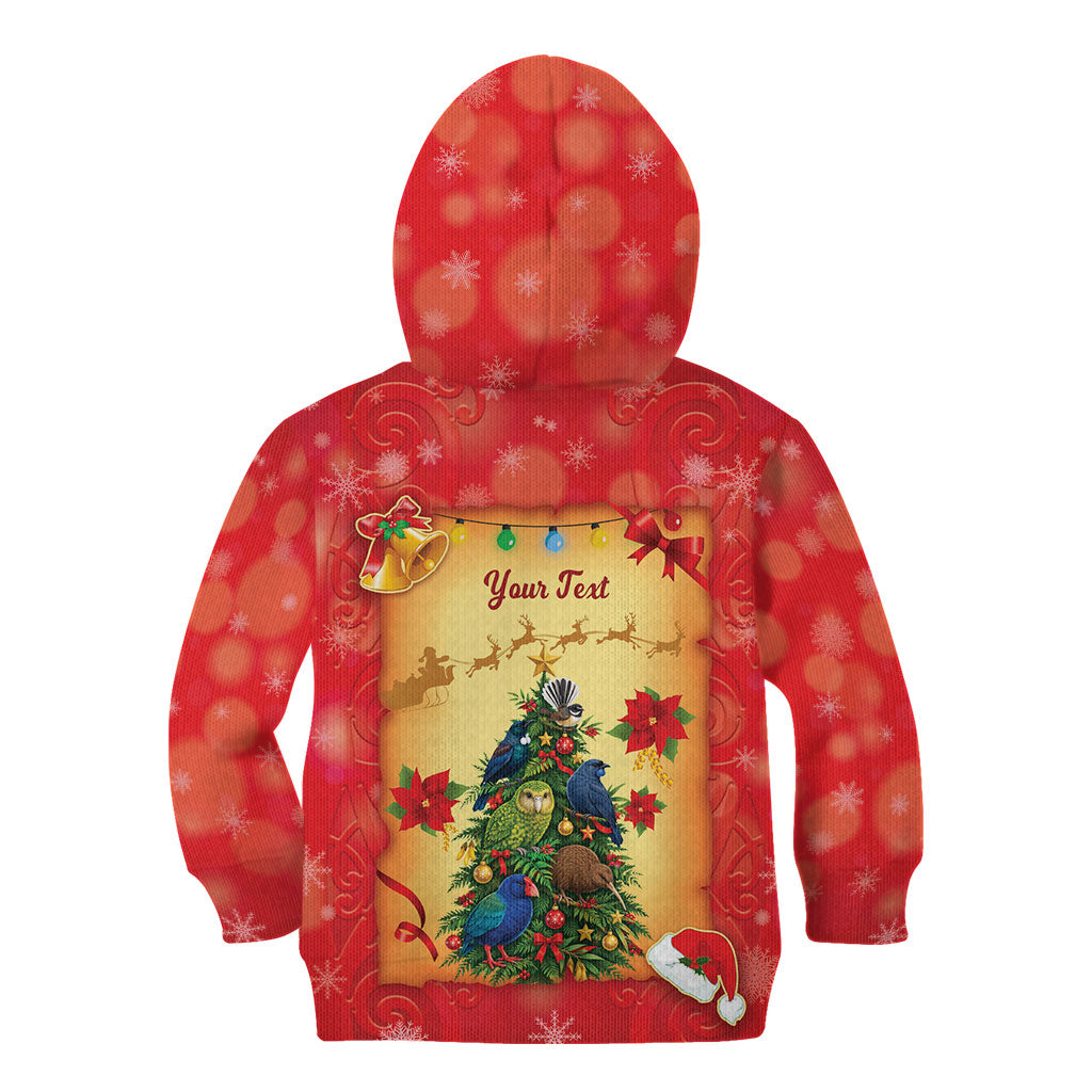 Personalised New Zealand Christmas Kid Hoodie Meri Kirihimete NZ Xmas Tree Animals