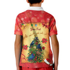 Personalised New Zealand Christmas Kid Polo Shirt Meri Kirihimete NZ Xmas Tree Animals