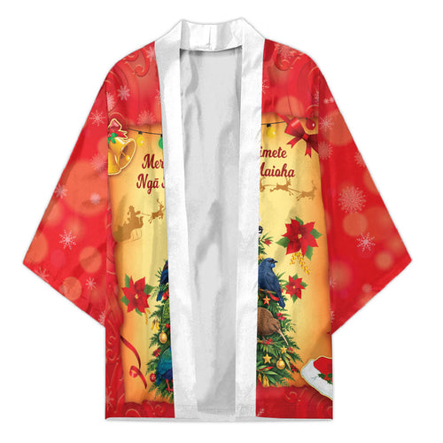 Personalised New Zealand Christmas Kimono Meri Kirihimete NZ Xmas Tree Animals