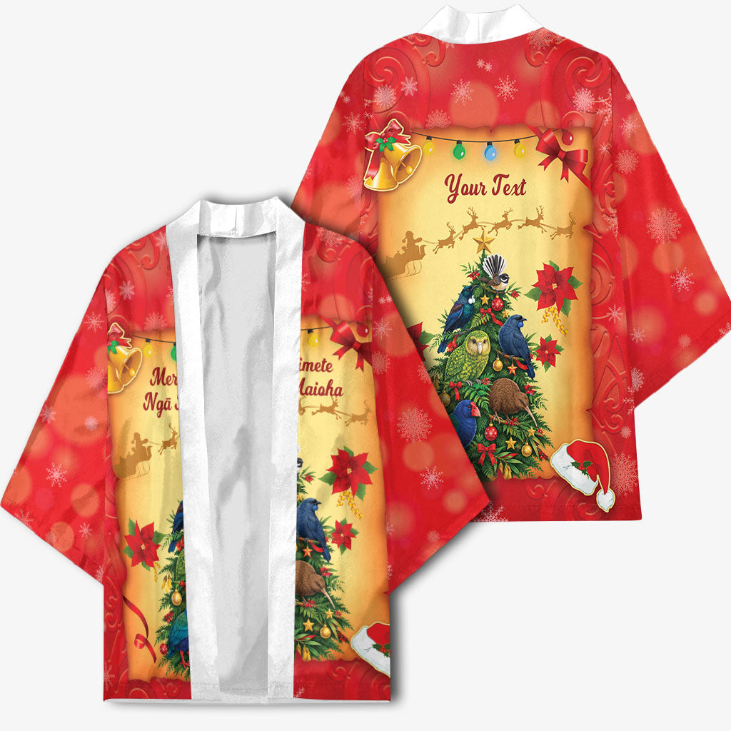 Personalised New Zealand Christmas Kimono Meri Kirihimete NZ Xmas Tree Animals
