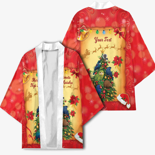 Personalised New Zealand Christmas Kimono Meri Kirihimete NZ Xmas Tree Animals
