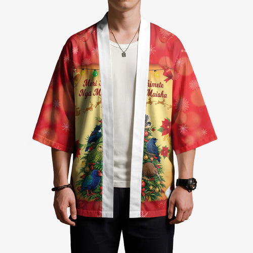 Personalised New Zealand Christmas Kimono Meri Kirihimete NZ Xmas Tree Animals