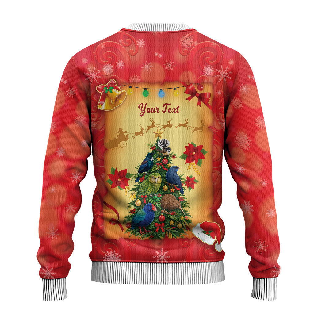 Personalised New Zealand Christmas Ugly Christmas Sweater Meri Kirihimete NZ Xmas Tree Animals