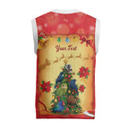 Personalised New Zealand Christmas Knitted V-Neck Vest Meri Kirihimete NZ Xmas Tree Animals