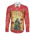 Personalised New Zealand Christmas Long Sleeve Button Shirt Meri Kirihimete NZ Xmas Tree Animals