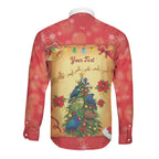 Personalised New Zealand Christmas Long Sleeve Button Shirt Meri Kirihimete NZ Xmas Tree Animals