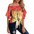 Personalised New Zealand Christmas Off Shoulder Wrap Waist Top Meri Kirihimete NZ Xmas Tree Animals