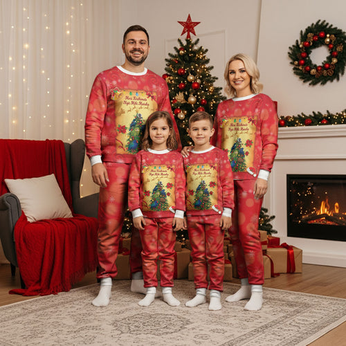 Personalised New Zealand Christmas Pajama Set Meri Kirihimete NZ Xmas Tree Animals