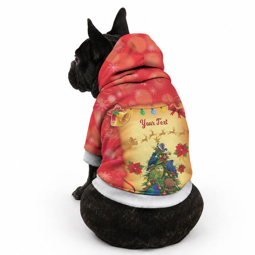 Personalised New Zealand Christmas Pet Hoodie Meri Kirihimete NZ Xmas Tree Animals