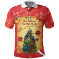 Personalised New Zealand Christmas Polo Shirt Meri Kirihimete NZ Xmas Tree Animals
