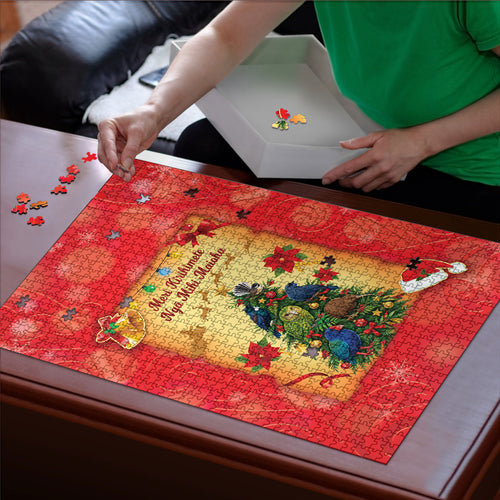 New Zealand Christmas Puzzle Meri Kirihimete NZ Xmas Tree Animals
