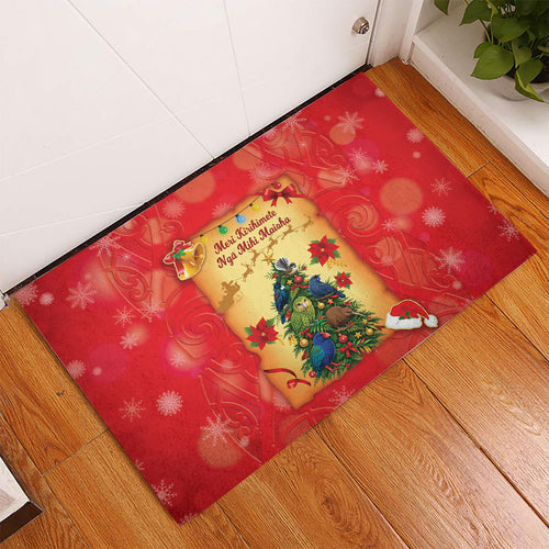 New Zealand Christmas Rubber Doormat Meri Kirihimete NZ Xmas Tree Animals
