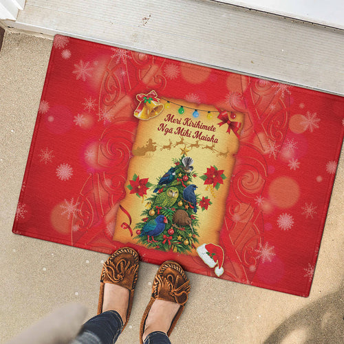 New Zealand Christmas Rubber Doormat Meri Kirihimete NZ Xmas Tree Animals
