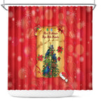 New Zealand Christmas Shower Curtain Meri Kirihimete NZ Xmas Tree Animals