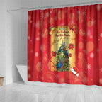New Zealand Christmas Shower Curtain Meri Kirihimete NZ Xmas Tree Animals
