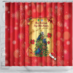 New Zealand Christmas Shower Curtain Meri Kirihimete NZ Xmas Tree Animals