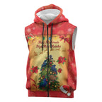 Personalised New Zealand Christmas Sleeveless Zip Hoodie Meri Kirihimete NZ Xmas Tree Animals