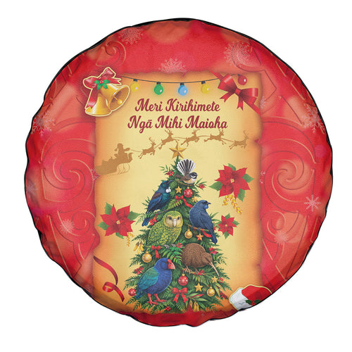 New Zealand Christmas Spare Tire Cover Meri Kirihimete NZ Xmas Tree Animals