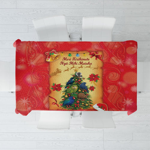 New Zealand Christmas Tablecloth Meri Kirihimete NZ Xmas Tree Animals
