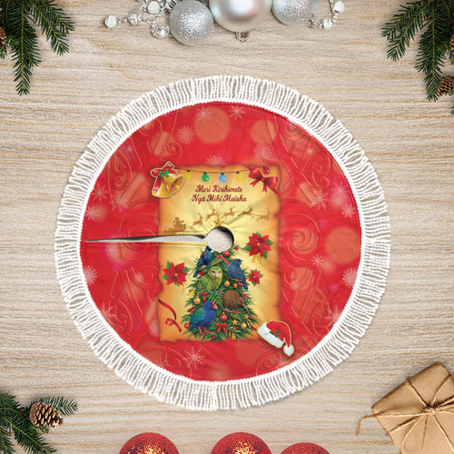 New Zealand Christmas Tree Skirt Meri Kirihimete NZ Xmas Tree Animals