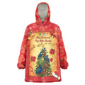 Personalised New Zealand Christmas Wearable Blanket Hoodie Meri Kirihimete NZ Xmas Tree Animals
