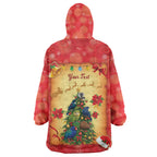Personalised New Zealand Christmas Wearable Blanket Hoodie Meri Kirihimete NZ Xmas Tree Animals