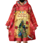 Personalised New Zealand Christmas Wearable Blanket Hoodie Meri Kirihimete NZ Xmas Tree Animals