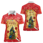 Personalised New Zealand Christmas Women Polo Shirt Meri Kirihimete NZ Xmas Tree Animals