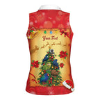 Personalised New Zealand Christmas Women Sleeveless Polo Shirt Meri Kirihimete NZ Xmas Tree Animals