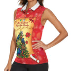 Personalised New Zealand Christmas Women Sleeveless Polo Shirt Meri Kirihimete NZ Xmas Tree Animals