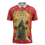 Personalised New Zealand Christmas Zipper Polo Shirt Meri Kirihimete NZ Xmas Tree Animals