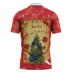 Personalised New Zealand Christmas Zipper Polo Shirt Meri Kirihimete NZ Xmas Tree Animals