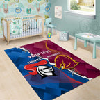 Custom Broncos And Knights Rugby Area Rug Dynamic Version