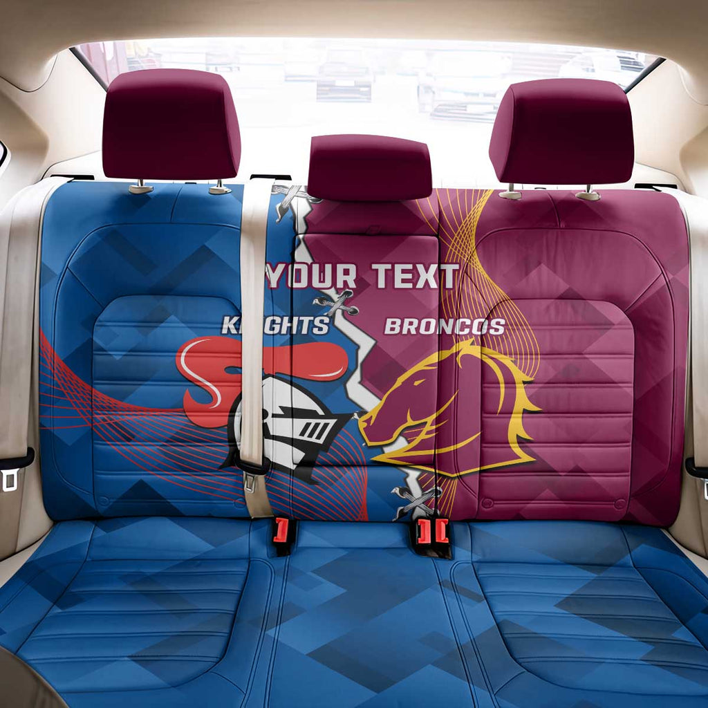 Custom Broncos And Knights Rugby Back Car Seat Cover Dynamic Version