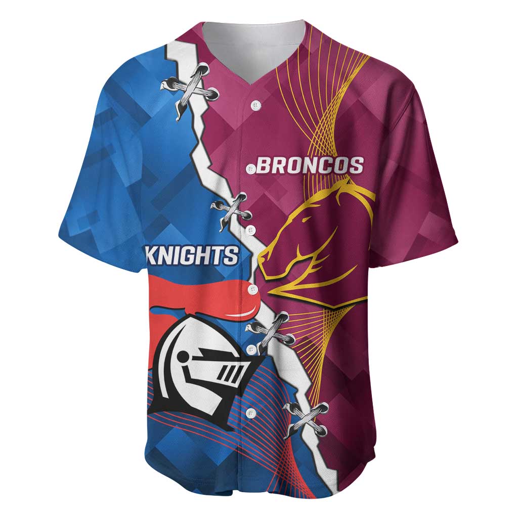 Custom Broncos And Knights Rugby Baseball Jersey Dynamic Version