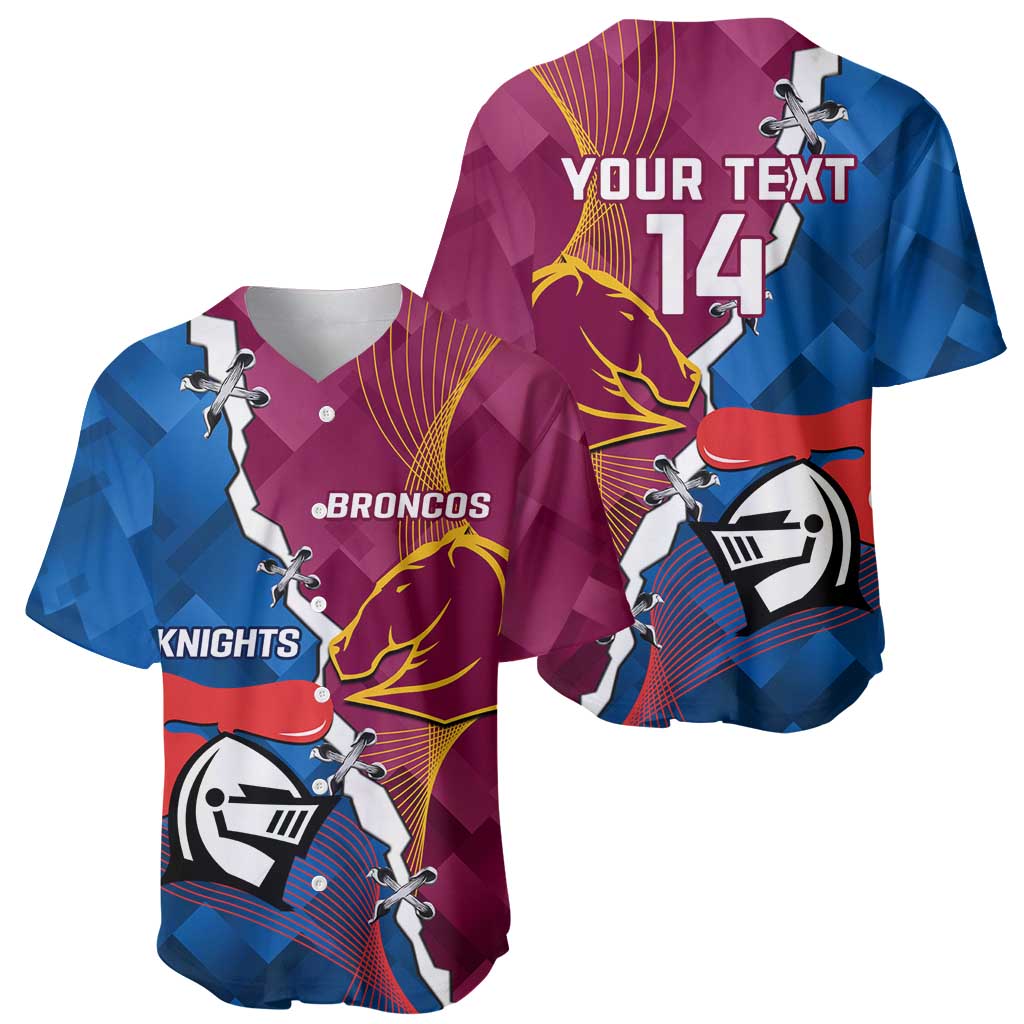 Custom Broncos And Knights Rugby Baseball Jersey Dynamic Version