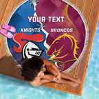 Custom Broncos And Knights Rugby Beach Blanket Dynamic Version