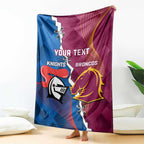 Custom Broncos And Knights Rugby Blanket Dynamic Version