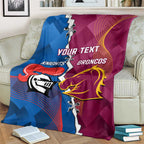 Custom Broncos And Knights Rugby Blanket Dynamic Version
