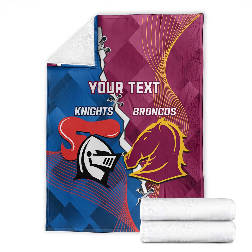 Custom Broncos And Knights Rugby Blanket Dynamic Version