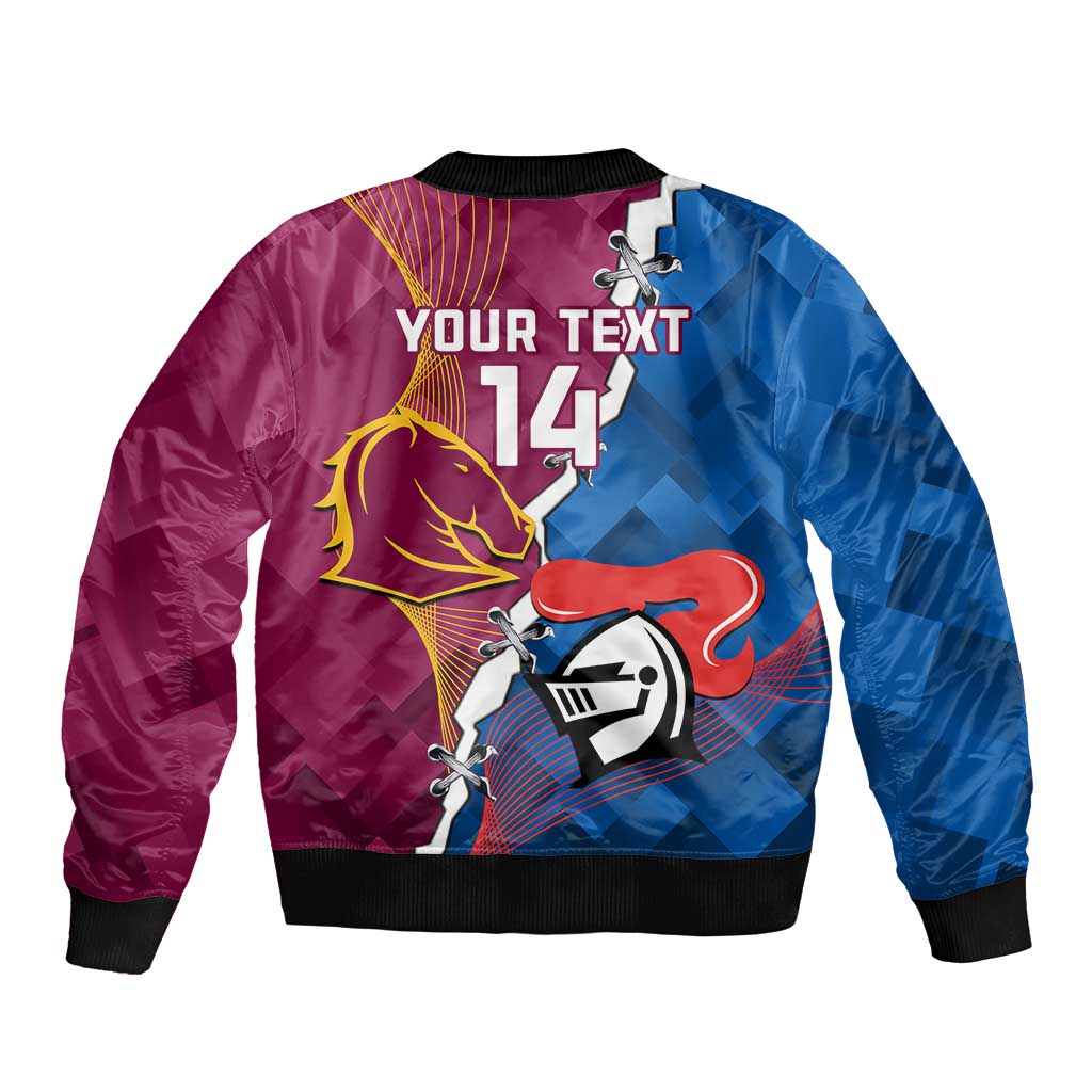 Custom Broncos And Knights Rugby Bomber Jacket Dynamic Version