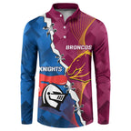 Custom Broncos And Knights Rugby Button Sweatshirt Dynamic Version