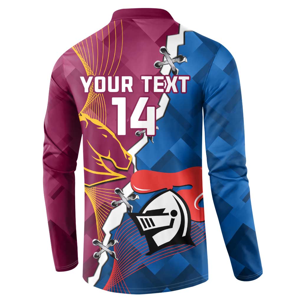Custom Broncos And Knights Rugby Button Sweatshirt Dynamic Version