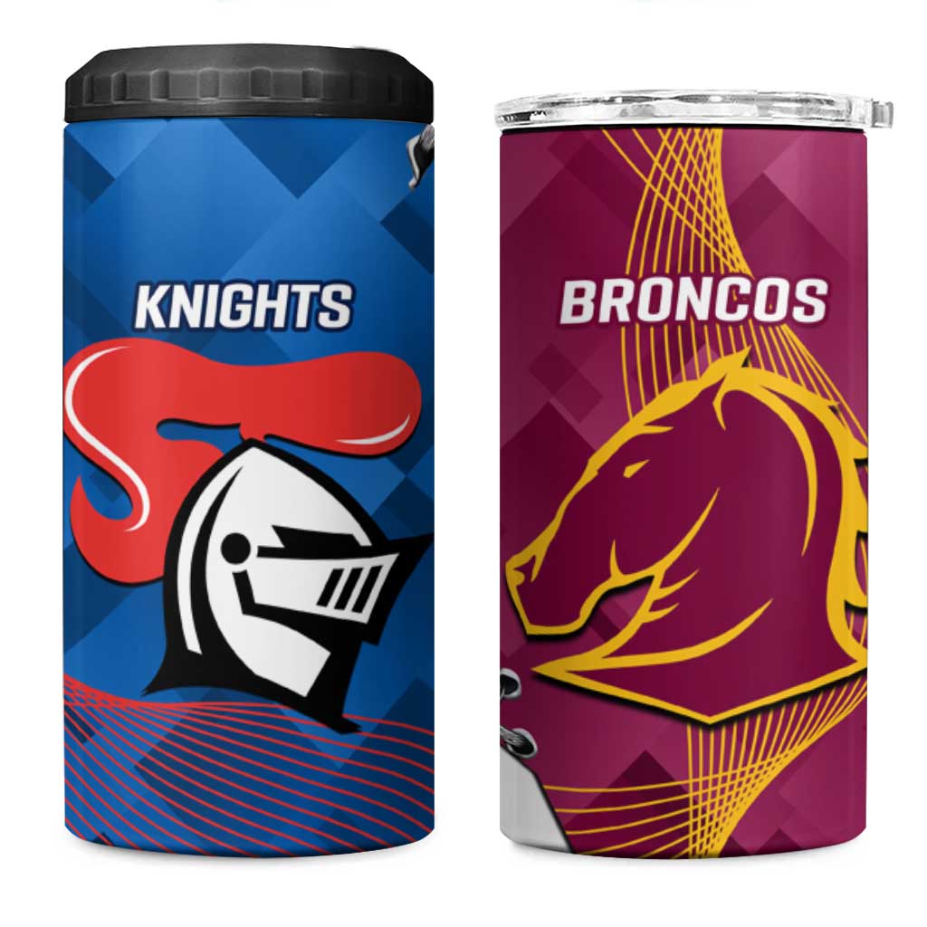 Broncos And Knights Rugby 4 in 1 Can Cooler Tumbler Dynamic Version