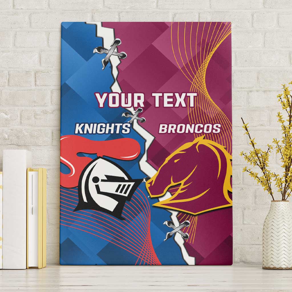 Custom Broncos And Knights Rugby Canvas Wall Art Dynamic Version