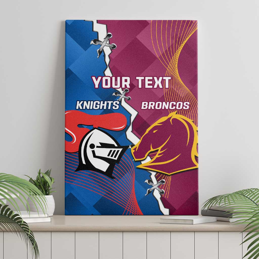 Custom Broncos And Knights Rugby Canvas Wall Art Dynamic Version