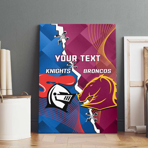 Custom Broncos And Knights Rugby Canvas Wall Art Dynamic Version